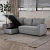 3-Seater L-Shaped Sofa Bed w/Storage And Cup Holder Pull-Out Convertible Chaise