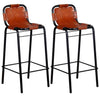 2x Bar Stools Genuine Leather Kitchen Counter Seat Chair Furniture