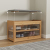 Shoe Bench Cabinet 2-Tier Flip-door Shoe Storage Rack with Seat Cushion Bamboo