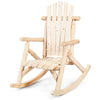 Outdoor Rocker Chair Home Garden Solid Wood Rocking Chair Patio Armchair Natural