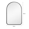 Modern Arch Metal Frame Bathroom Glass Wall Mounted Vanity Makeup Mirror Black