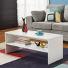 Coffee Table 2 Tiers Wood Tea Table Home Living Room Rectangle Table Black White