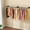 Adjustable Industrial Pipe Clothes Rail Wall Hanging Garment Bar Rack