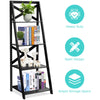 4-Tier Bookshelf Storage Shelving Unit Space Saving Ladder Shelf Display Rack