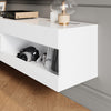 130cm Wall Mounted TV Unit Cabinet Floating TV Stand High Gloss With LED Lights