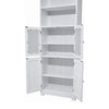Tall Bathroom Cabinet 6 Shelves Wooden Tall Slim Storage Shelving Cupboard UK