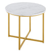 Dining Table and Stools Set 4, with White Marble-Look MDF Tabletop & Metal Frame