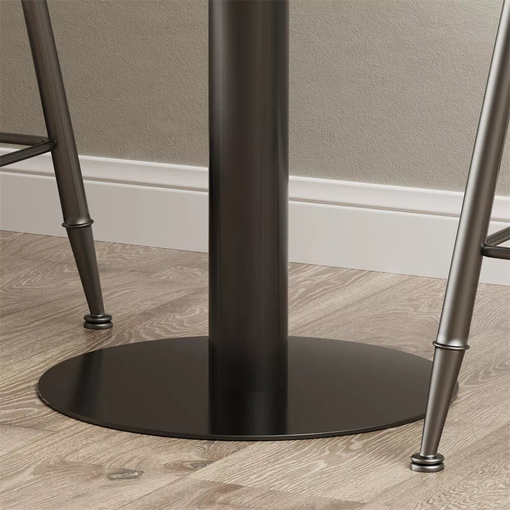 Heavy Duty Round Marble Bar Table Counter Pub Pedestal Poke Side Accent Table UK
