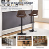 2pcs Barstools Set Faux Leather Padded Seat Metal Legs Bar Stool Brown Grey
