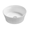 Bathroom Round Sit-On Countertop Vessel Basin Round Modern White Sink