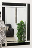 Aston Large Mirror Full length Black Wall Bevelled All Glass 144 x 115.5CM