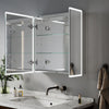 Illuminated LED Bathroom Mirror Cabinet With Shaver Socket Demister Touch Sensor