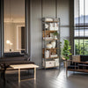 6 Tier Shelf Industrial Bookcase for Living Room and Bedroom