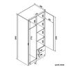 Black 2 Door 2 Drawer Wardrobe with Hanging Rail Wooden Clothes Storage Cupboard