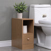 Slim Tall Bedside Table Cabinet with Drawer & Storage Space for Bedroom