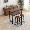 3 Space Saving Industrial Kitchen Bar Table Stool Set Breakfast Dining Chair Set