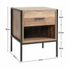 Industrial Wooden Retro 1 Drawer Bedside Cabinet Side Table Shelve Storage Unit