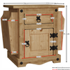 Corona Magazine Table 1 Drawer Mexican Solid Waxed Pine Cupboard Unit Furniture