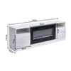 White 36in Electric Fire Electric Fireplace w/ 70in TV Cabinet Unit with Remote
