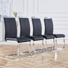 Dining Chairs Set of 4 Faux Leather with Stylish Cantilever Metal Frame Black