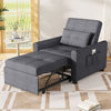Sleeper Chair Bed 3-in-1 Single Convertible Sofabed Adjustable Linen Fabric Sofa