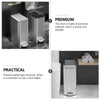 Stainless Steel Trash Can Kitchen Bin Pedal Office Rubbish Storage