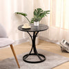 Modern 50cm Round Coffee Table with Pedestal Base Sofa Side Tea End Tables Black