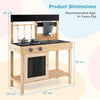 Kids Mud Kitchen Playset Wooden Pretend Play Kitchen Toy Set