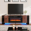 70inch Living Room TV Stand With 36in Electric Fireplace Fire Stove Unit Cabinet