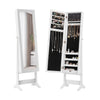 Mirrored Jewelry Armoire Bedroom Standing Jewelry Cabinet Storage Organizer