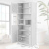 Tall Bathroom Cabinet Large Floor Storage Cabinet w/ Acrylic Doors White