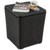 Outdoor Resin Storage Side Table 43L Patio Storage Box Small Table-Black
