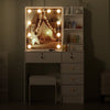 Hollywood White Makeup Dressing Table Stool Set Dresser Desk Mirror 10 LED Bulbs