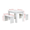 Modern 3Pcs Dining Bench Set Table+ 2 Bench Dining Room Kitchen for Small Space