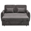 2 Seater Sofa Grey Fabric Convertible Sofabed with 2 Cushions Daybed Living Room