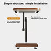 C Shaped Brown Side Table For Couch Adjustable Height Bedroom Coffee End Table