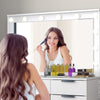Dressing Table With LED Lights Dimmable Mirror Vanity Makeup Table 4 Drawers UK