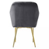 Set of 2/4 Grey Modern Velvet Kitchen Dining Chairs Soft Padded Seat Metal Legs