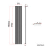 Black Radiator Vertical Horizontal Flat Panel Central Heating Rads 1800 1600 600