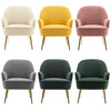 Modern Tub Sofa Velvet Armchair Occasional Accent Chair Living Room Gold Legs