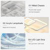 Dimmable LED Ceiling Light Square Modern Chandelier Lighting 80W Remote Control