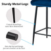 2x Velvet Bar Stool Metal Leg Breakfast Pub Chairs Kitchen Counter Furniture