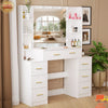 Dressing Table With 11 LED Bulbs Mirror 7 Drawers Large Vanity Table Desk