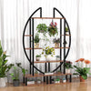 5Tier Plant Stand Half-Moon Shaped Metal Bookcase Large Storage Rack Flower Rack