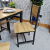 5 Piece Dining Table and Chairs Set Wooden Space with Metal Frame Kitchen UKED