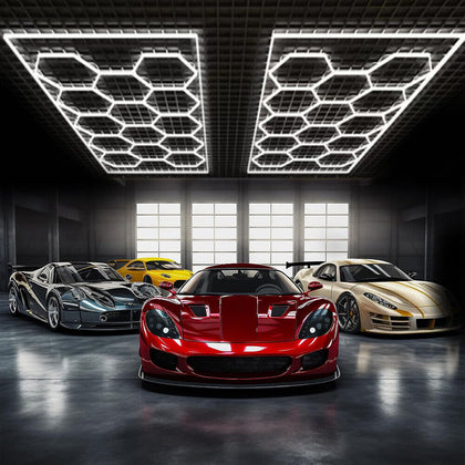 14 Hexagon Hex LED Lighting Car Detail Home Garage Workshop Custom With BORDER