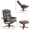 Recliner Chair with Footstool, PU Leather Armchair Leisure Lounge Chair, Brown