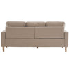 Modern L-Shaped Corner Sofa with Footstool Fabric 2 3 Seater Sofa Couch Beige
