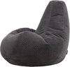 Cord Recliner Bean Bag Chair with Footstool - Comfortable Lounge Seat