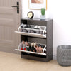 SHOE CABINET 2 DRAWER STORAGE CUPBOARD RACK SHELF FOOTWEAR ORGANISER SHOE STAND